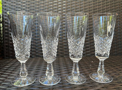 Exquisite Set of 4 WATERFORD CRYSTAL Kenmare (Cut) Fluted Champagne Glasses MINT