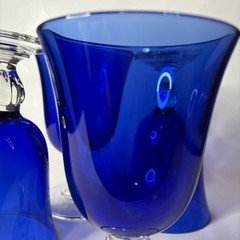 4 Casual Setting Sapphire 9 oz Water Goblets by Cristal D’Arques-Durand France