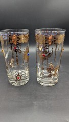 Culver Vgt USA-2- Charm Bracelet Jeweled High Ball glasses MCM