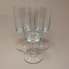3 VTG Dansk Karin Red Wine Glasses 7 3/8” Blown Crystal MCM Kelly Simpson EUC
