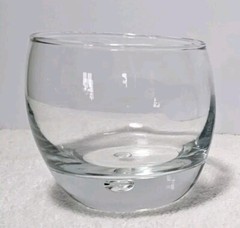 Vtg Roly Poly Bubble Base Whiskey Cocktail Glasses Set Of 3 Barware Clear Glass