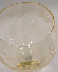 **NEW** Lenox Butterfly Meadow Yellow Etched Balloon Wine Glass 9” tall (FJ)