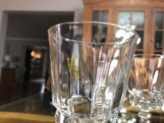 4 Cristal D’Arques-Durand Chantelle Claret Wine Glasses 6 7/8″ Tall 3 1/4″ Wide