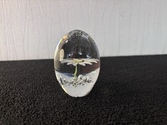 Daum France Crystal Flower Egg Paperweight Mod3