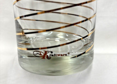 Kraftware Gold Ribbon Spiral Swirl Double Old Fashioned Glasses 4 – 12oz NEW