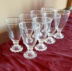 8-Vintage Anchor Hocking Berwick Bloopie Clear Water Ice Tea Wine Goblet Glasses