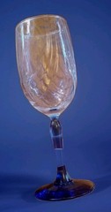 Set of 10 Lenox Crystal Cobalt Blue Stem Swag Drape Wine Glasses 8″ Tall