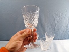 Set of 5 Waterford Crystal Alana Wine Goblets 5 7/8″ Tall