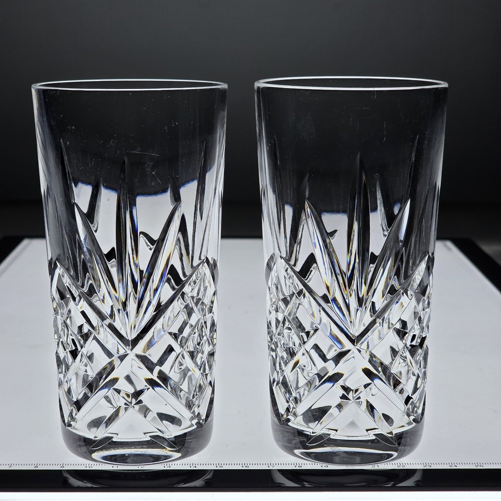 2 – Gorham Crystal Barware «Monte Carlo» Pattern Highball Tumbler Glass 5 3/4″