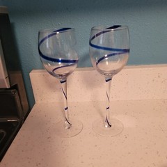 Cobalt Blue Swirl 9″ Goblets (set of 2)