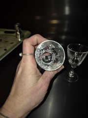Two Mini Vintage Crystal/Glass Wine Sherry Cordial Glass
