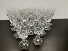 Clear Fine Crystal Pedestal Wine Goblets 5” high Lot Of 14