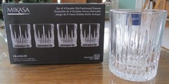 4 MIKASA CRYSTAL FRANKLIN LEAD-FREE 11oz DOUBLE OLD FASHIONED ROCK GLASSES – NIB