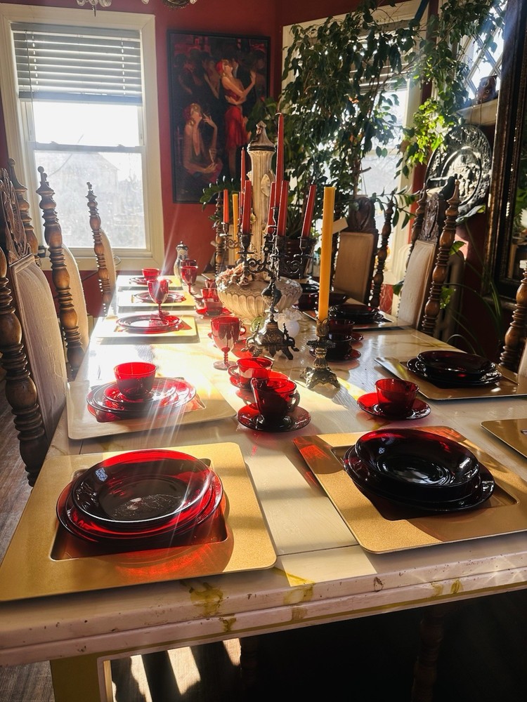 74 Vintage Duncan Miller Ruby Red/Anchor Hocking Royal Ruby Drinkware 65 Pieces