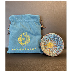 Handmade Ceramic Jianzhan Tenmoku Tea Cup Gold Peacock