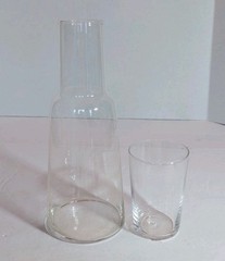 Bedside Water Carafe And Glass 10.5″T 4″W