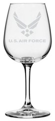 United States Air Force Etched Stemmed 12.75oz Wine Glass