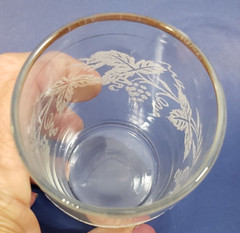 Vintage 1960s Juice Tumbler Bartlett Collins Glass Embossed Grape Vine Pattern