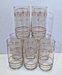 Corelle Cooler Glasses Forever Yours 16oz Pink Heart Drink Tumblers Set of 8