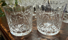 Waterford Crystal (2) Lismore Old Fashioned Glasses 3 3/8″ MINT Gothic Mark A+