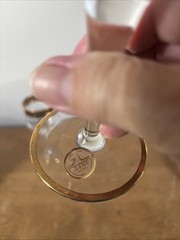 Same Cristallerie Vintage Set Of 2 Wine Glasses Gold Rim