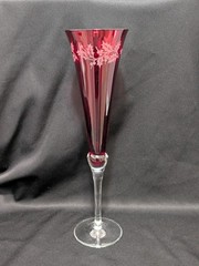 Lenox Holiday Gems Ruby Etched Holly Fluted Champagne Glass 11″