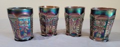 4 Fenton Carnival glass tumblers