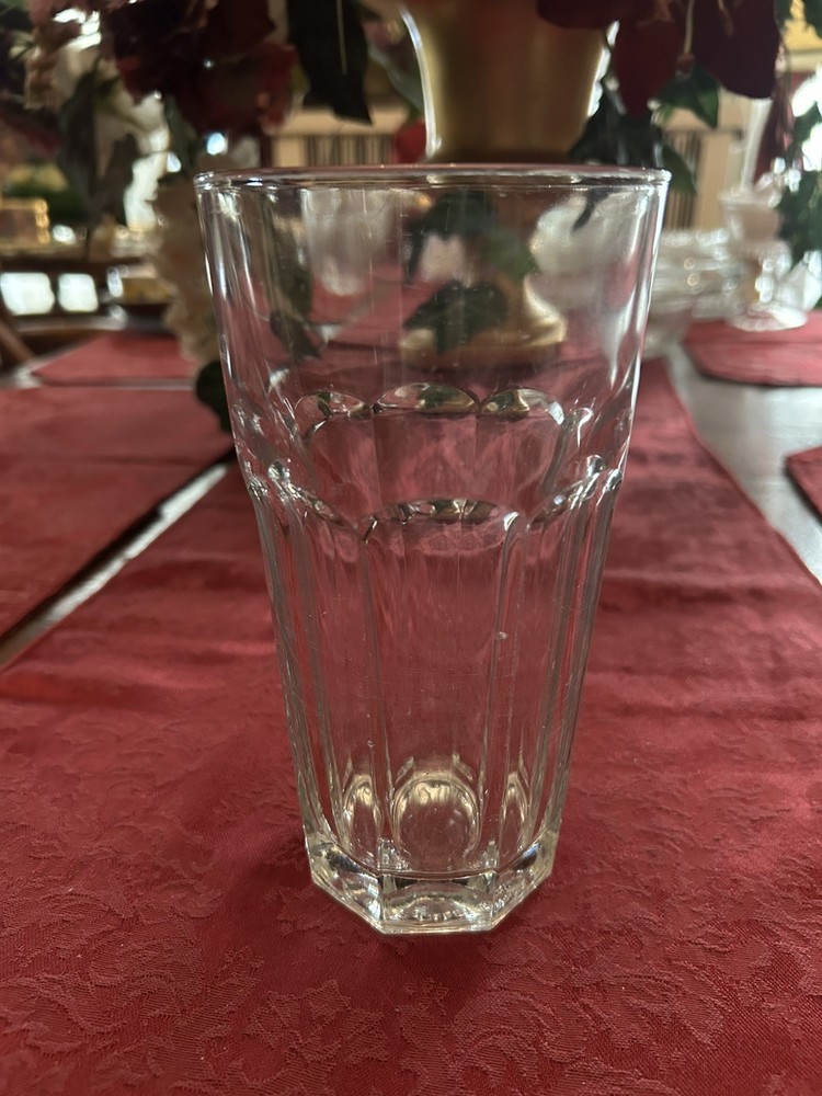Vtg Libby Duratuff Clear 7 In T Glass Gibraltar Design ? Nice !