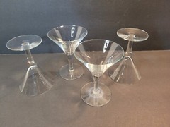 Set of 4 Mini Martini Glasses Approx 4 Inch Elegant Cocktail or Desert Stemware