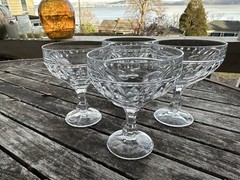 4 Vintage 1982 Crystal d’ Adriana Crystal Champagne Sherbet Coupe Glasses In Box