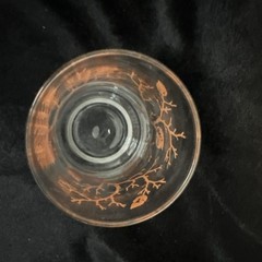 Vintage MCM Libbey Brown/Orange Autumn Tree Juice Glass