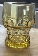 Vintage 70s Libbey Glass Tumblers Georgian Honeycomb Amber 4″ Tall – Set of 5