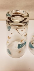 Federal Glass Set Of 2 Amoeba Boomerang Tumblers. 5-5/8″ High .