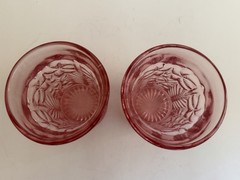 2 VTG L E Smith Glasses Pink Tiger Lily Drinking Drink Ware Glass 4.25”T 3.25”W