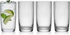 Optic Set of 4 Highball Beverage Tall Glasses, 18 Ounce