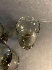 Set (3) Vintage Libbey, Tawny Accent Barware Wine Glasses 6oz 5 7/8”