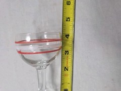 Vintage MCM Red & White 3 oz Champagne Tasting Glasses, Cordials, Shot Glasses