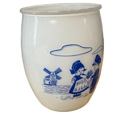 Bartlett Collins Dutch Kids Boy Girl Cookie Jar Milk Glass Frosted NO LID