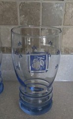 Vintage Libbey Misty Blue Bangles Pear Large Drinking Glasses-16 OZ-Set Of 6