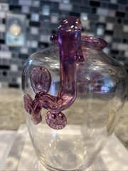 STEUBEN-Carder Era Colorless & Amethyst Cintra ‘Mat-Su-No-Ke’ Bud vase 6.25″