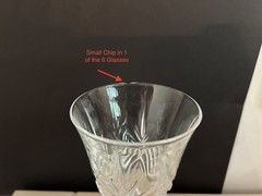 Set of 6 Vintage Crystal Wine Cut Stemware