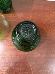Anchor Hocking Vintage MCM Green Sandwich Custard Cup/Juice Glasses