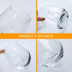 Stemless Wine Glasses Set of 12,16 OZ Stemless Wine Glass Cups,Clear Christmas