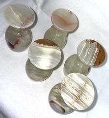 Onyx Alabaster Unique Set Of 5 Small Goblets 3.75″ Multi-Color