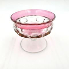 Vintage Tiffin King’s Crown CRANBERRY Glass Flashed Champagne Sherbet Desert