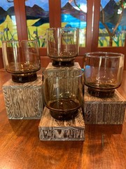 Vintage Libbey Tawney Brown Juice Glasses.