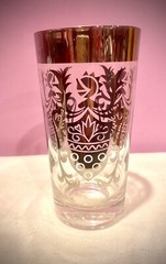 2 VTG MCM KIMIKO Guardian Shield Crest HIGHBALL GLASSES Silver