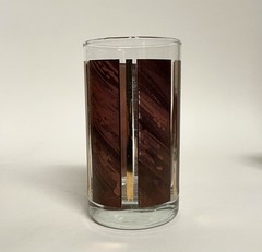 10 ct Vintage Libbey Wood Grain Gold Stripe Tumblers & Old Fashion Rocks Glasses