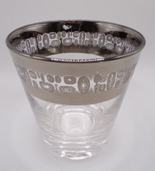 Atomic Silver Band Rocks Lowball Tumbler Glasses MCM Canonsburg Temporama Set 9