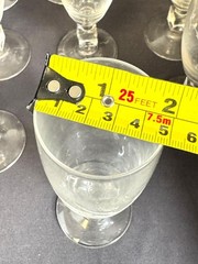 Set of 12 Vintage Reizart Crystal Parfait Glasses Cube Stem Etched Wheat Pattern